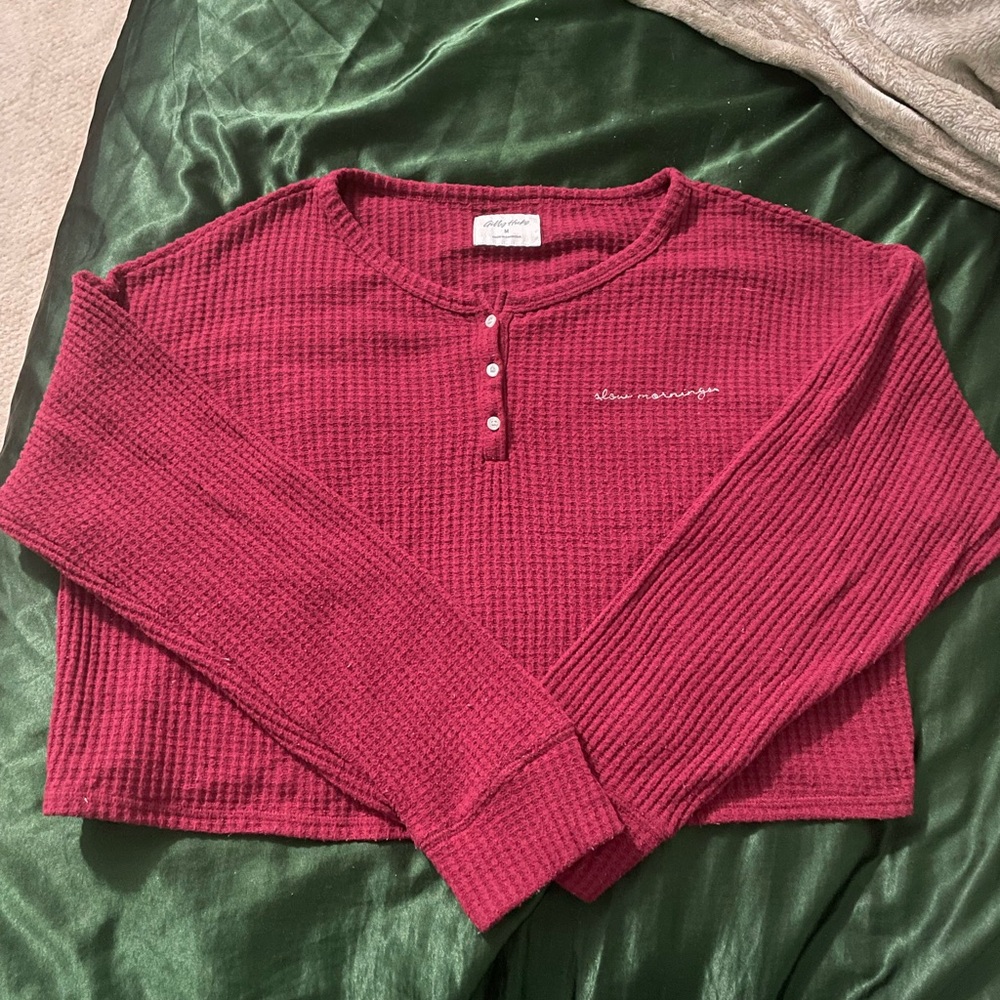 Women's Red Long Sleeve Top